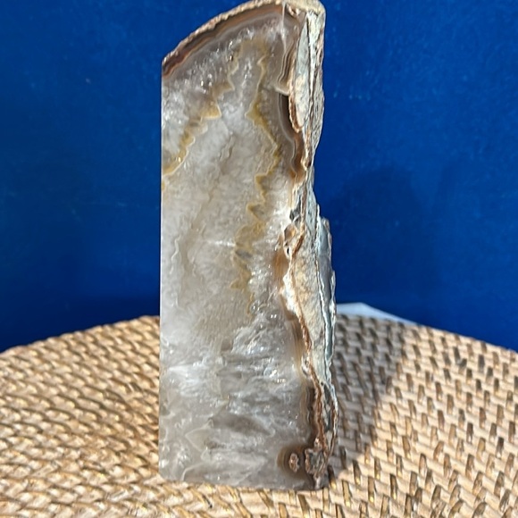 Polished Agate Geod Bookend Gray White & Brown 7” - Picture 2 of 6